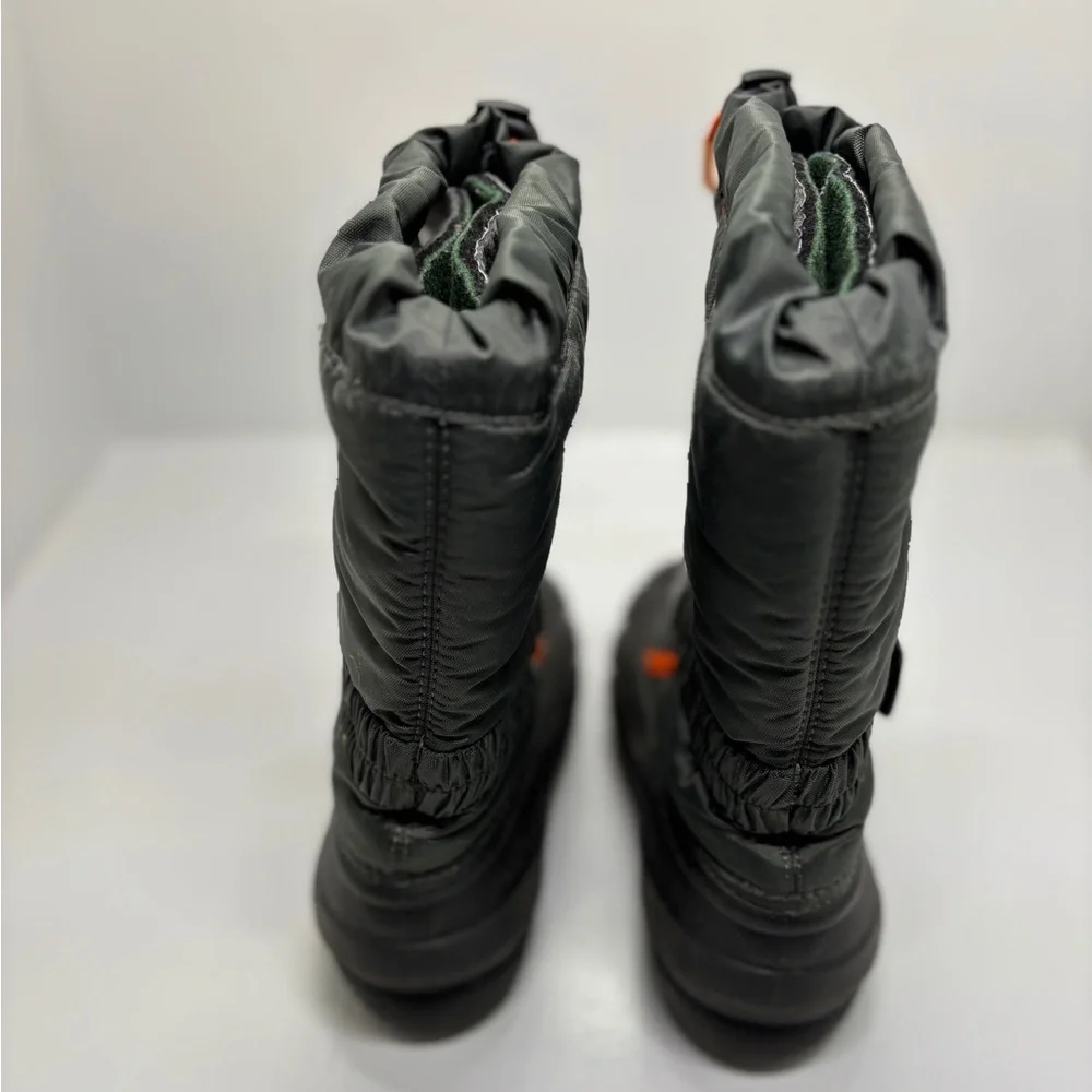 Sorel Kids Youth Size 3 Winter Snow Boots Gray Orange Waterproof Insulated